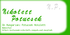 nikolett potucsek business card